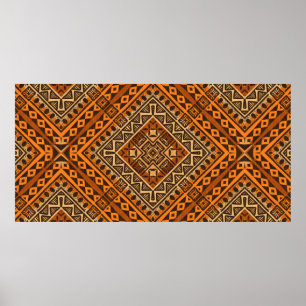 Tribal etnisk textilfiber mönster african stil poster
