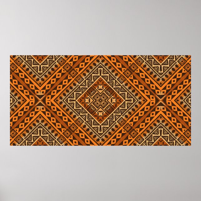 Tribal etnisk textilfiber mönster african stil poster (Framsidan)