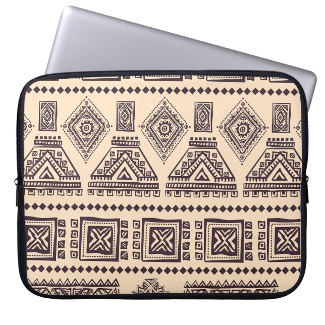 Tribal, etnisk, vintage business mönster laptop fodral (Framsidan)