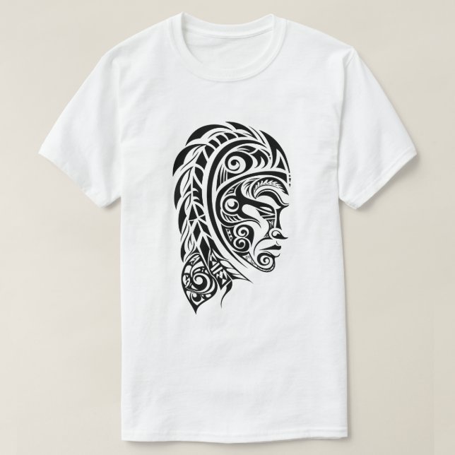 Tribal Face Tattoo Design Illustration T Shirt (Design framsida)
