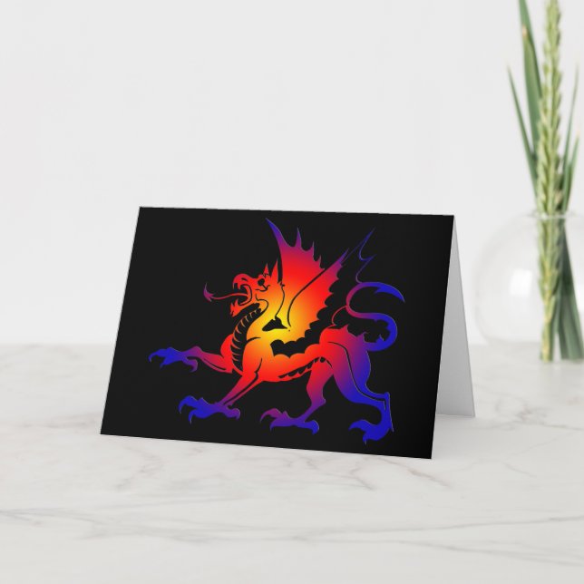 Tribal Färg Dragon Greeting Card II Kort (Framsida)