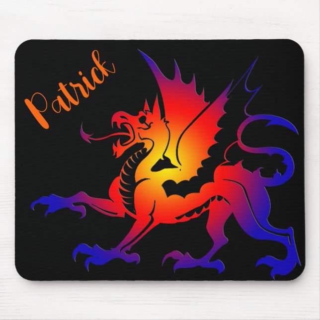 Tribal Färg Dragon Personlig Mousepad Musmatta (Framsidan)