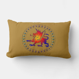 Tribal Färg Dragon Pillow II Lumbarkudde