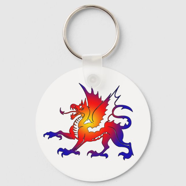Tribal Färgdrake Nyckelring (Framsida)