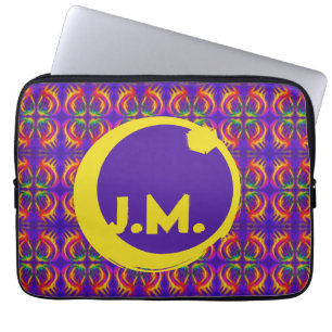 Tribal Fiery och Initialer Eclipse Logotyp Laptop Fodral