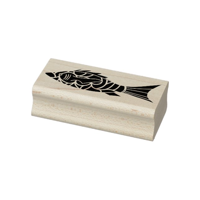 Tribal fish art. frimärke stämpel (Stämpel)