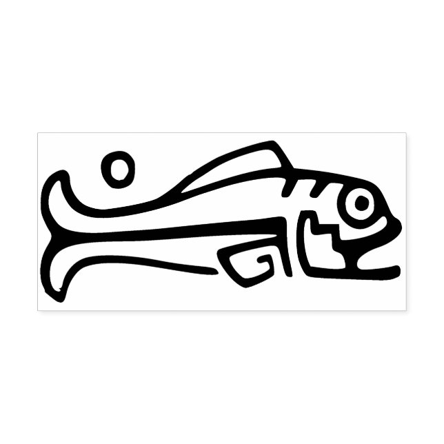 Tribal fish art. frimärke stämpel (Tryck)