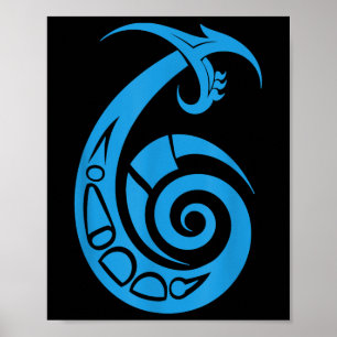 Tribal fisk krok skjorta - Tribal fiske - Makau Fi Poster