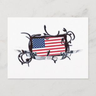 Tribal Flagga USA vycard Vykort