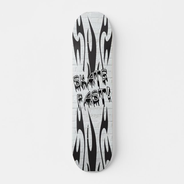 Tribal Flames Skate Old School Skateboard Bräda 18 Cm (Framsida)