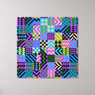 Tribal Folk Art - Blå Canvastryck