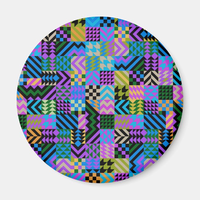 Tribal Folk Art - Blå Magnet (Framsidan)