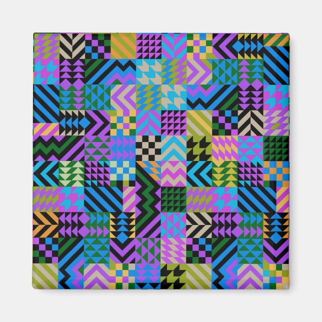 Tribal Folk Art - Blå Magnet (Framsidan)