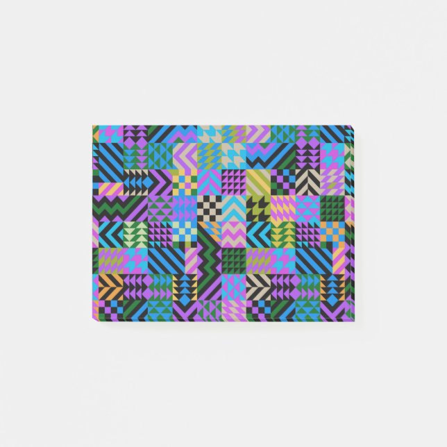 Tribal Folk Art - Blå Post-it Block (Framsida)