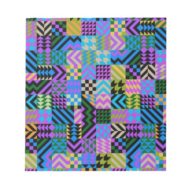 Tribal Folk Art - Blue Anteckningsblock (Framsida)