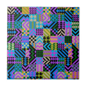 Tribal Folk Art - Blue Kakelplatta