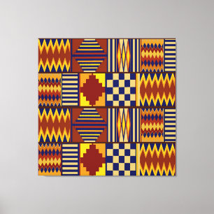Tribal Folk Art - Rost Marin Gul Canvastryck