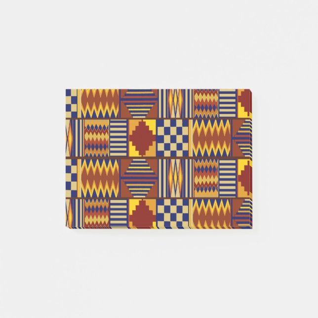 Tribal Folk Art - Rost Marin Gul Post-it Block (Framsida)