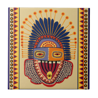 Tribal Folk Art Shaman Kakelplatta