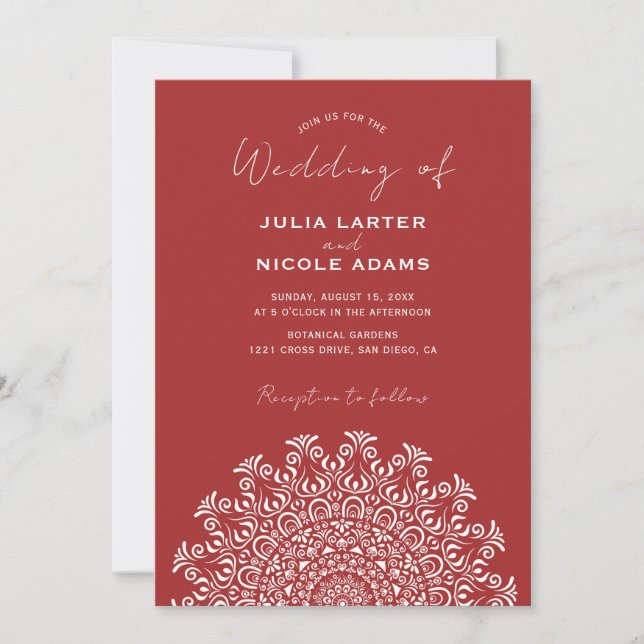Tribal Folk Country Culture Crest Mandala Wedding Inbjudningar (Framsida)