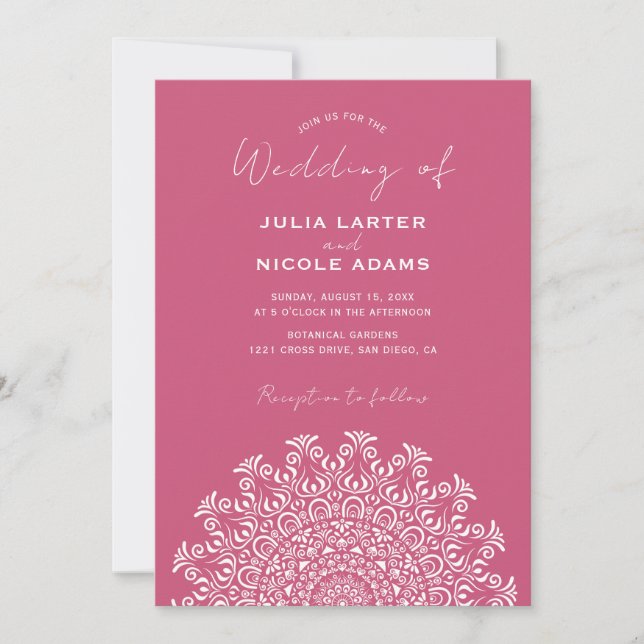 Tribal Folk Country Culture Crest Mandala Wedding Inbjudningar (Framsida)