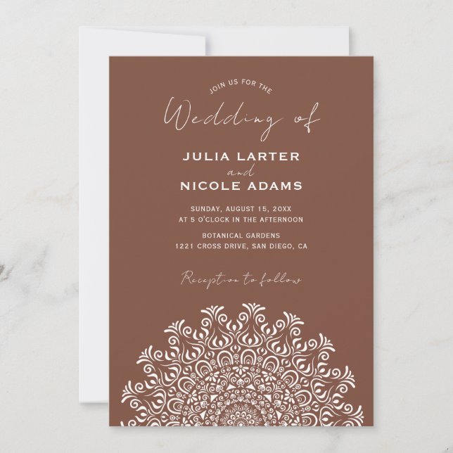 Tribal Folk Country Culture Crest Mandala Wedding Inbjudningar (Framsida)