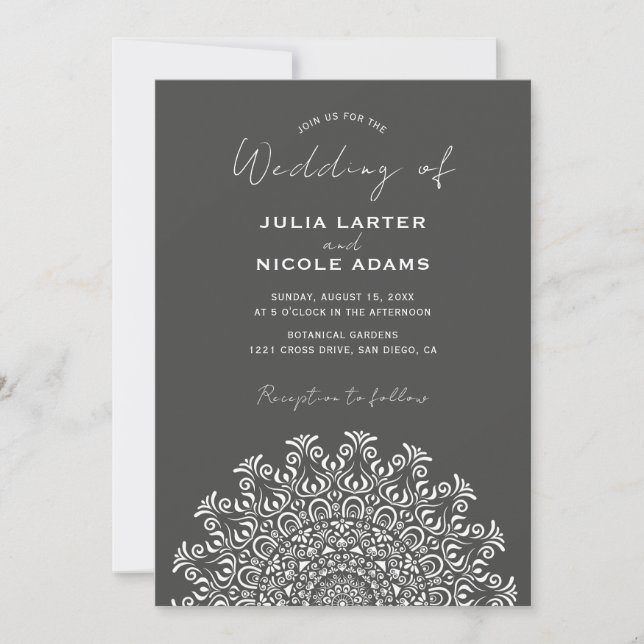 Tribal Folk Country Culture Crest Mandala Wedding Inbjudningar (Framsida)
