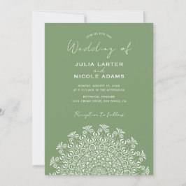 Tribal Folk Country Culture Crest Mandala Wedding Inbjudningar