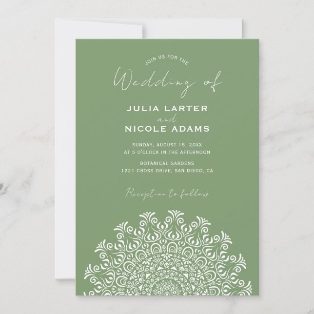 Tribal Folk Country Culture Crest Mandala Wedding Inbjudningar (Framsida)