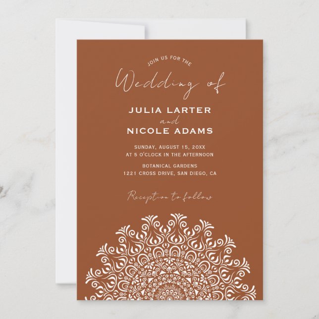Tribal Folk Country Culture Crest Mandala Wedding Inbjudningar (Framsida)