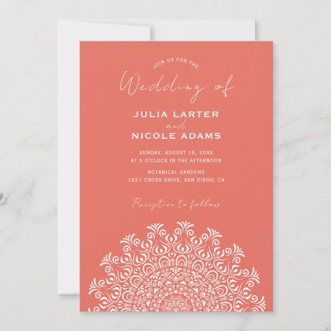 Tribal Folk Country Culture Crest Mandala Wedding Inbjudningar (Framsida)