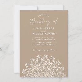 Tribal Folk Country Culture Crest Mandala Wedding Inbjudningar