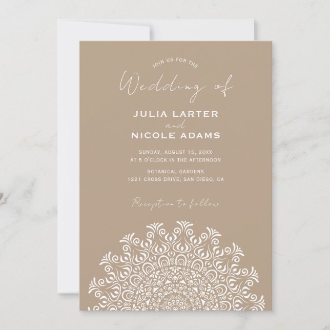 Tribal Folk Country Culture Crest Mandala Wedding Inbjudningar (Framsida)