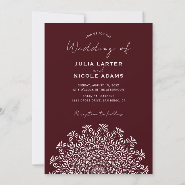 Tribal Folk Country Culture Crest Mandala Wedding Inbjudningar (Framsida)