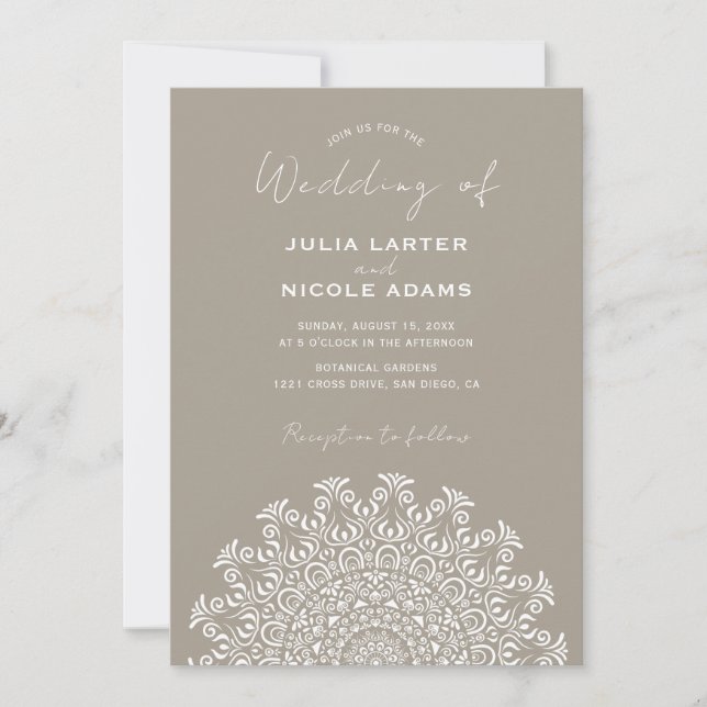 Tribal Folk Country Culture Crest Mandala Wedding Inbjudningar (Framsida)
