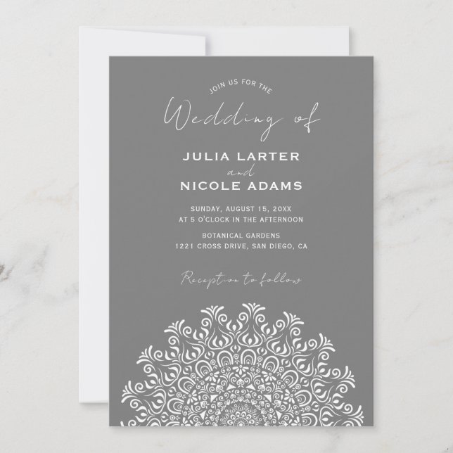 Tribal Folk Country Culture Crest Mandala Wedding Inbjudningar (Framsida)