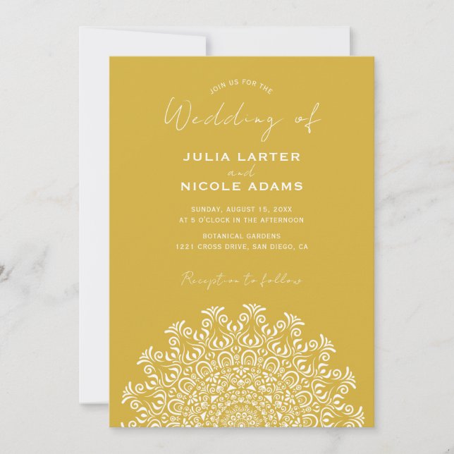 Tribal Folk Country Culture Crest Mandala Wedding Inbjudningar (Framsida)