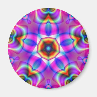 Tribal Fractal Mandala Star Flower Magnet