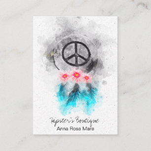 *~* Tribal Fredstecken Feathers Flowers Boho Grung Visitkort