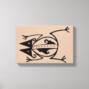 Tribal Frog gammal aztec-stamkonst Canvastryck