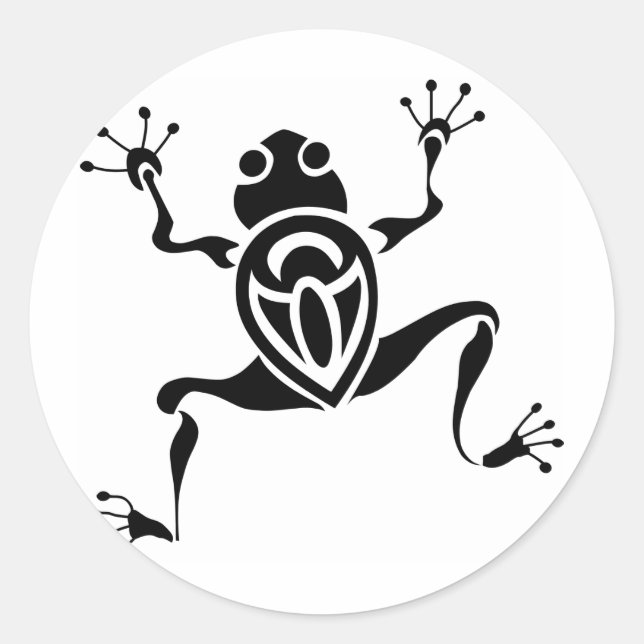Tribal Frog Tattoo Runt Klistermärke (Framsida)