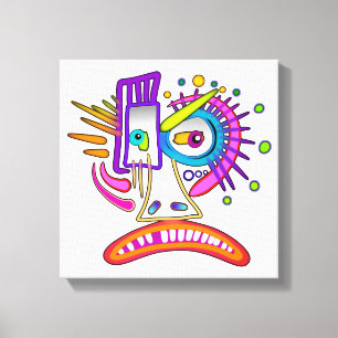 TRIBAL FROWNIE EMOJI MEEMOGIE CANVASTRYCK