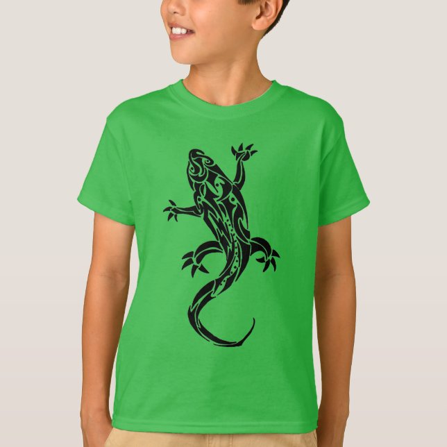 Tribal Gecko Kids T-Shirt (Framsida)