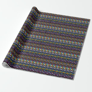 Tribal Geometric Aztec: Colorful Vintage Mönster Presentpapper