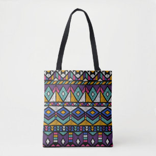 Tribal Geometric Aztec: Colorful Vintage Mönster Tygkasse