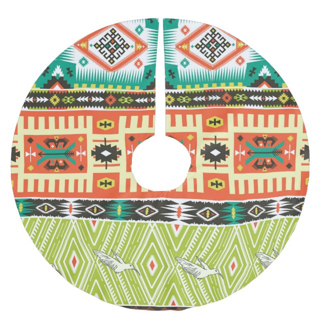 Tribal Geometric: Citat Text Mönster. Julgransmatta Borstad Polyester (Framsidan)