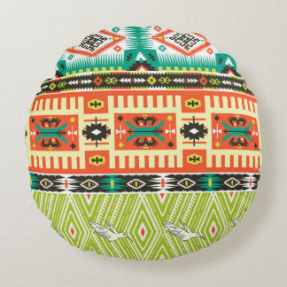 Tribal Geometric: Citat Text Mönster. Rund Kudde
