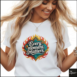 Tribal Geometric Every Moment Matters Flames T Shirt