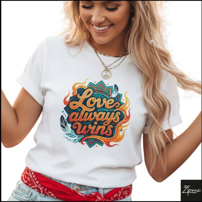 Tribal Geometric Love Always Wins Mandala T Shirt (Skapare uppladdad)