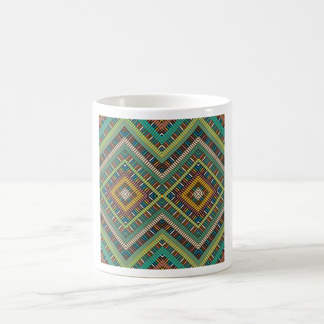 Tribal Geometric Mönster Boho Ethnic Aztec Kaffemugg (Skapare uppladdad)